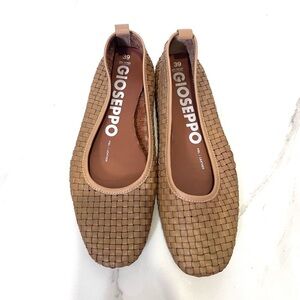 Gisoseppo Women's Brown‎ Woven ballerina/flats 8